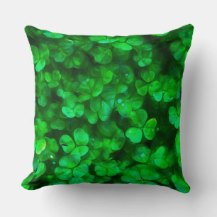Lucky Celtic Irish Grönt Shamrocks Kudde