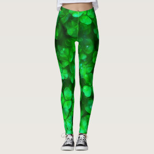 Lucky Celtic Irish Grönt Shamrocks Leggings