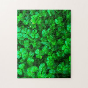 Lucky Celtic Irish Grönt Shamrocks Pussel