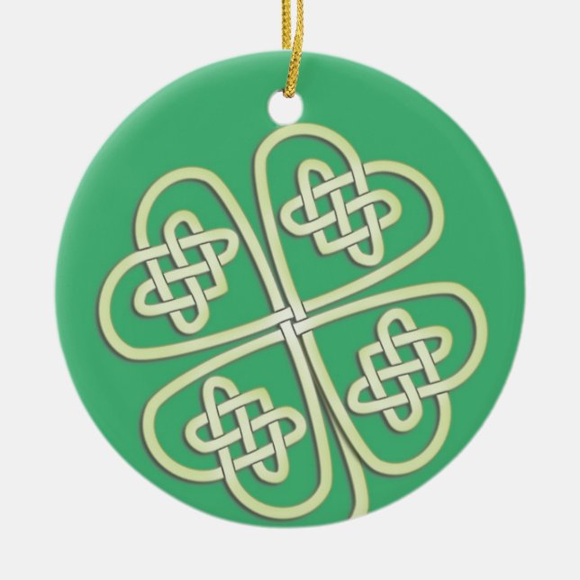 Lucky Celtic Klöver Round Ornament (Framsidan)