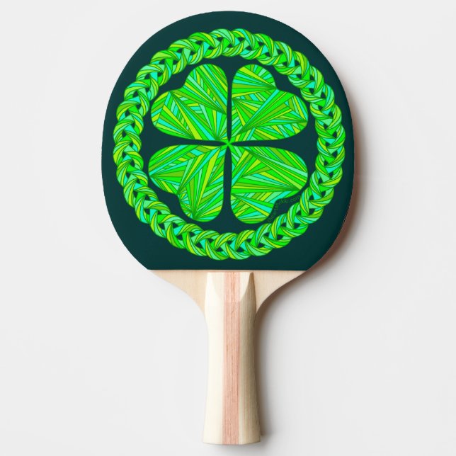 Lucky Celtic Shamrock Fyrklöver Pingisracket (Framsidan)