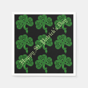 Lucky Celtic Shamrock Mönster Napkins Pappersservett