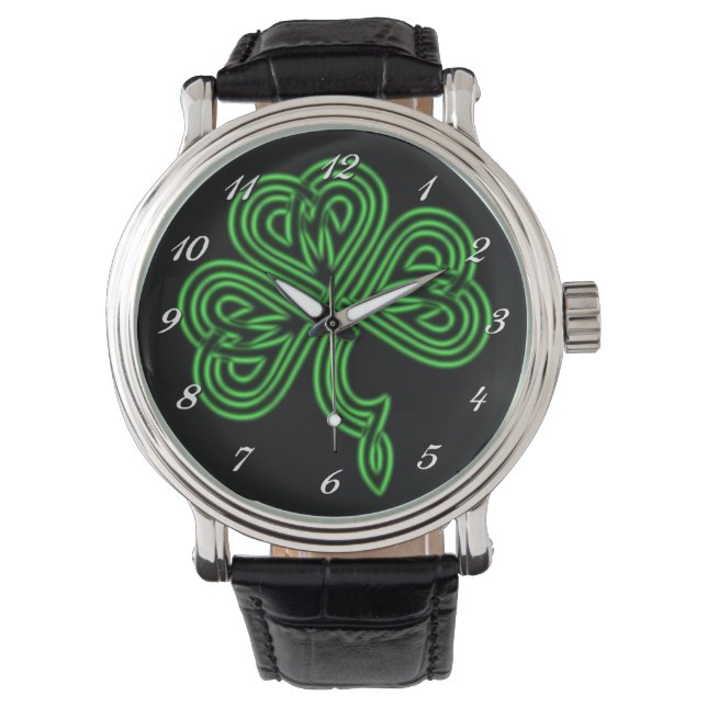Lucky Celtic Shamrock Wrist Watch Armbandsur (Framsida)