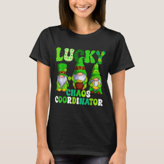Lucky chaos coordinator shamrock leopard gnomes t shirt