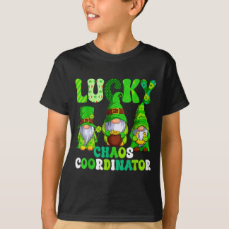 Lucky chaos coordinator shamrock leopard gnomes t shirt
