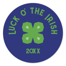 Lucky Charm Abstrakt 4-Löv Klöver på Blue