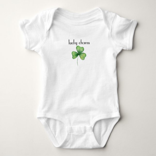Lucky Charm Baby Bodydress med Shamrock T Shirt (Framsida)