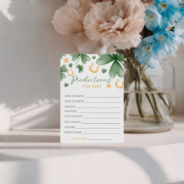 Lucky Charm Baby Predictions Card Inbjudningar (Skapare uppladdad)