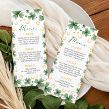 Lucky Charm Baby Shower 4x9 Menu Card
