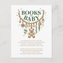 Lucky Charm Baby Shower Bokar för Baby Card Inbjudningar