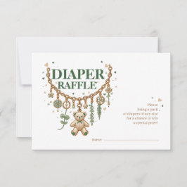 Lucky Charm Baby Shower Diaper Raffle Card Inbjudningar