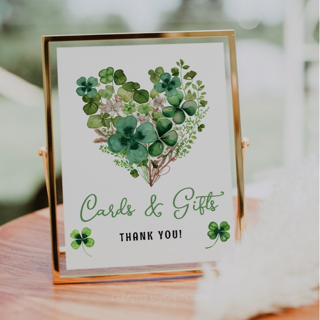 Lucky Charm Baby Shower Shamrock Cards and Gifts Poster (Skapare uppladdad)