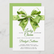 Lucky charm bow St. Patrick's Day baby-dusch