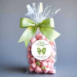 Lucky charm bow St. Patrick's Day baby-dusch Runt Klistermärke