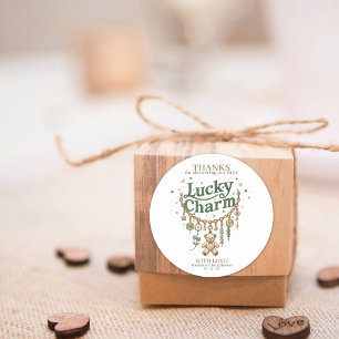 Lucky Charm Bracelet Baby Shower Sticker Runt Klistermärke