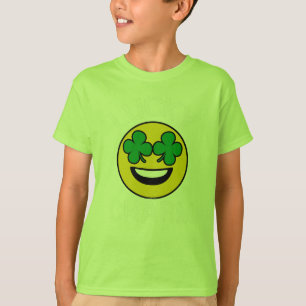 Lucky Charm Emoji Shamrock St patricks day Kids T-shirt