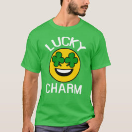 Lucky Charm Emoji Shamrock St patricks day Tee Shirt