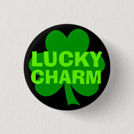 Lucky Charm Grönt Shamrock Knapp