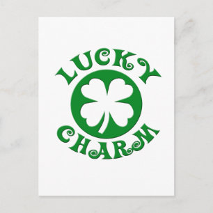 Lucky Charm Grönt/White Circle Vykort