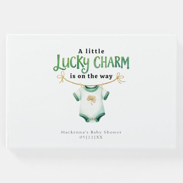 Lucky Charm Irish Baby Shower Guest Bok (Framsida)