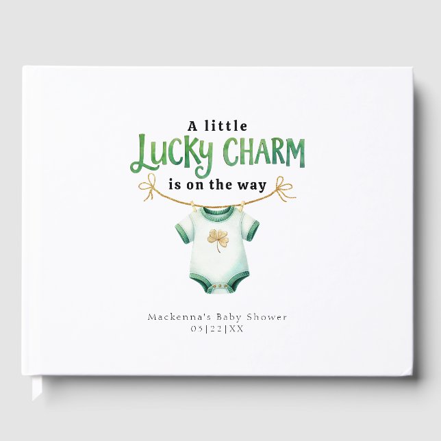 Lucky Charm Irish Baby Shower Guest Bok (Framsida)