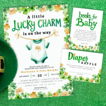 Lucky Charm Irish Baby Shower-inbjudan