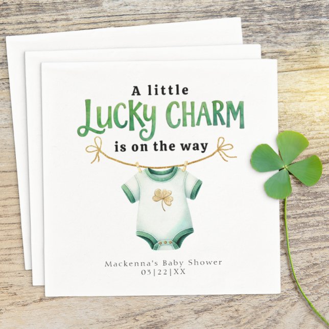 Lucky Charm Irish Baby Shower Napkins Pappersservett (Lucky Charm Baby Shower Napkins)
