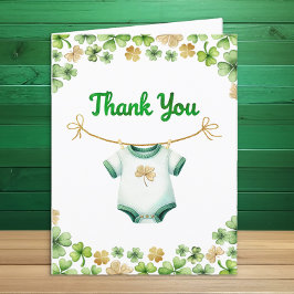 Lucky Charm Irish Baby Shower Tack för kortet Kort