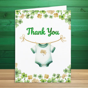 Lucky Charm Irish Baby Shower Tack för kortet Kort