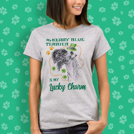Lucky Charm Kerry Blue Terrier Irish Hund Funny ma T Shirt