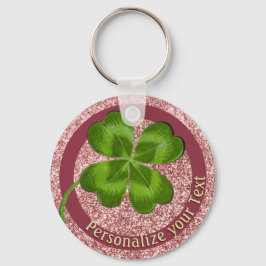 Lucky Charm Klöver Girly Personlig Lycka till Nyckelring