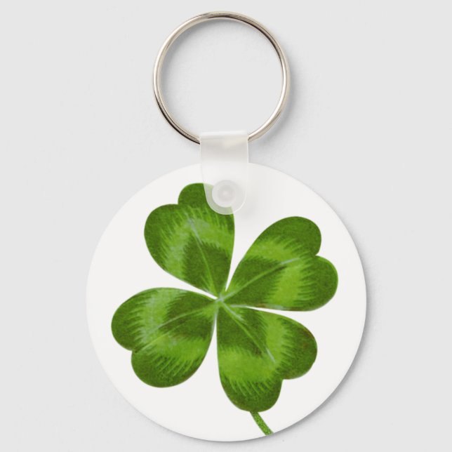 Lucky Charm Klöver Vintage Shamrock Lycka till Nyckelring (Framsida)