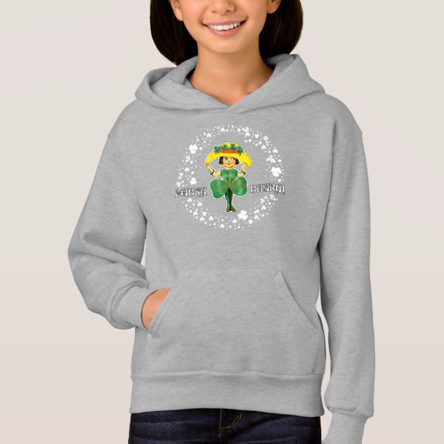Lucky Charm. Little Irish Girl St. Patrick's Day T Shirt (Framsida)