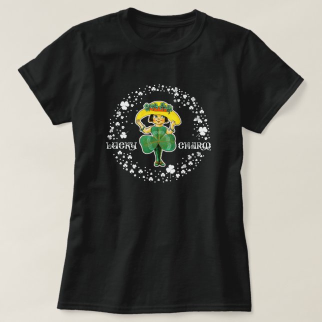 Lucky Charm. Little Irish Girl St. Patrick's Day Tröja (Design framsida)