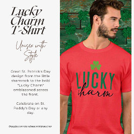 Lucky Charm och Shamrock Unisex T-Shirt