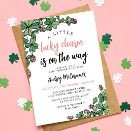 Lucky Charm på sättet som Baby Shower för flicka Inbjudningar