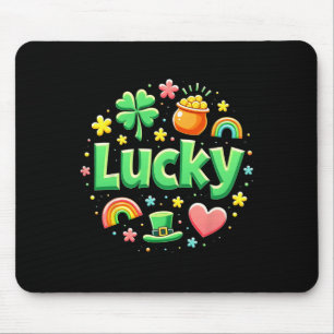 Lucky Charm Patricks Day Guldgryte Irländsk Shamro Musmatta