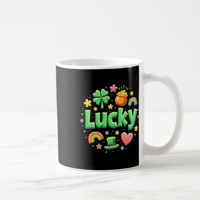 Lucky Charm Patricks Day Pot Of Gold Irish Shamroc Kaffemugg (Höger)