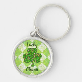 Lucky Charm Round Keychain Rund Silverfärgad Nyckelring