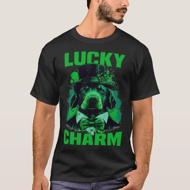 Lucky Charm Saint patrick s Hund Graphic T Shirt (Framsida)