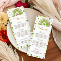Lucky Charm Shamrock Baby Shower Meny