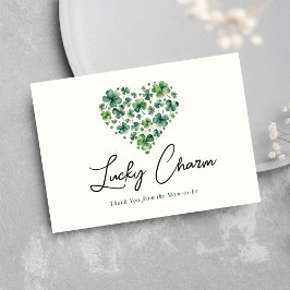 Lucky Charm Shamrock Heart Baby Shower Tack Kort