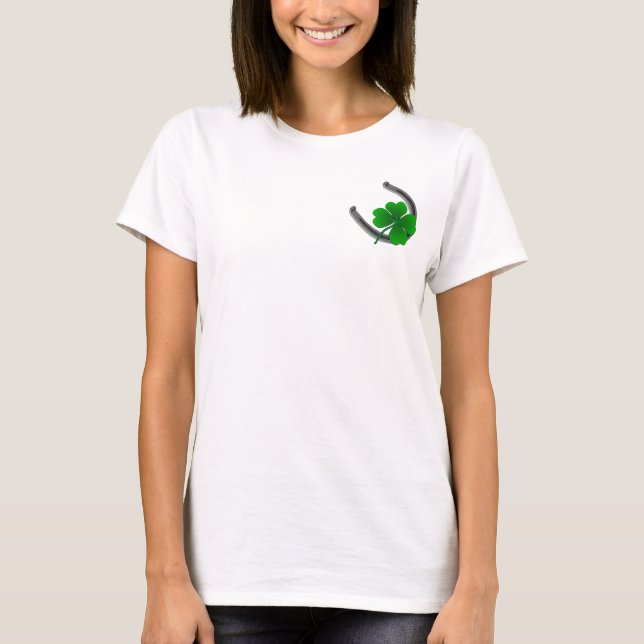 Lucky Charm Shirt Lycka till Golf Shirts Customize T Shirt (Framsida)