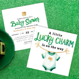 Lucky Charm Square Baby Shower-inbjudan Inbjudningar
