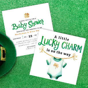 Lucky Charm Square Baby Shower-inbjudan Inbjudningar
