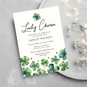 Lucky Charm St. Patrick Day Baby Shower Inbjudningar