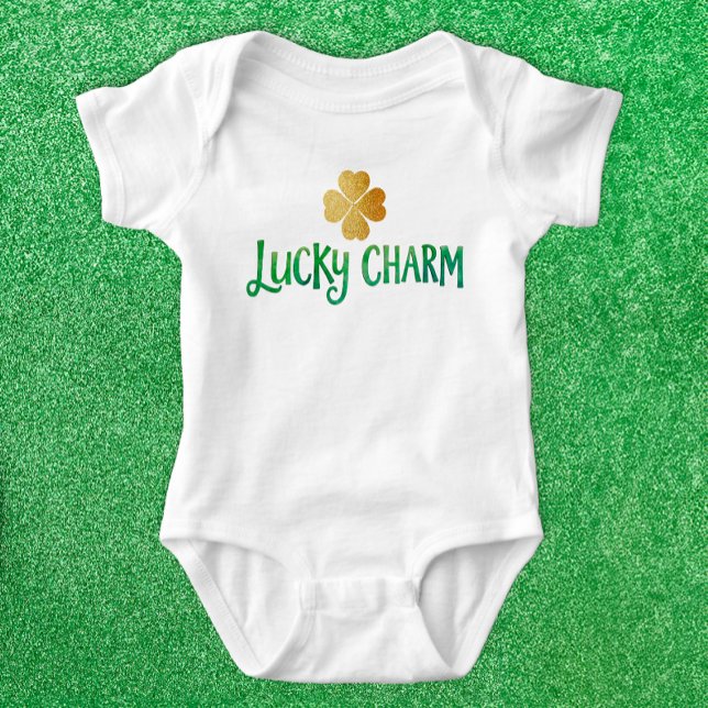 Lucky Charm St. Patrick's Baby Bodykostym T Shirt (Irish Baby )