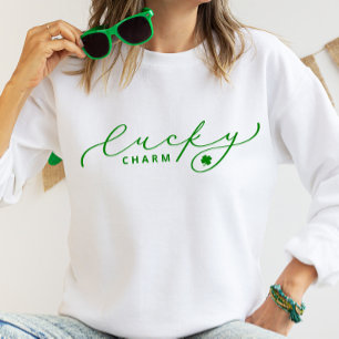 Lucky Charm St. Patrick's Day Cute Grönt Script T Shirt
