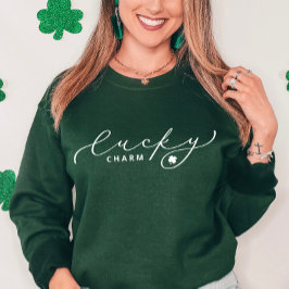 Lucky Charm St. Patrick's Day Cute White Script T Shirt