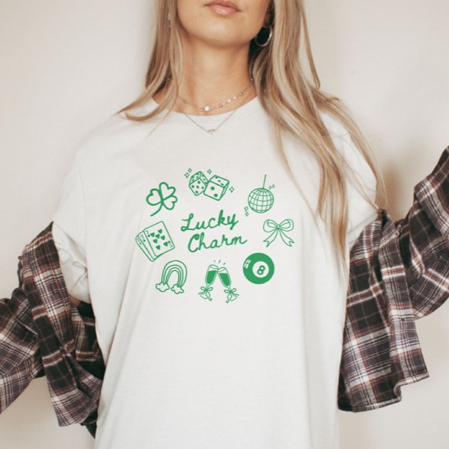 Lucky Charm St patricks day Lucky Klöver T Shirt (Skapare uppladdad)